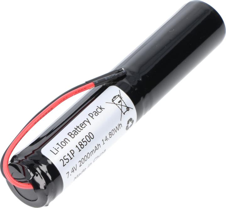 Produktbild AccuCell 2S1P 7,2V-7,4V 2000mAh zylindrisch Li-Ion Akku mit BMS-Schutz und offenen Kabellitzen (2000 mAh)