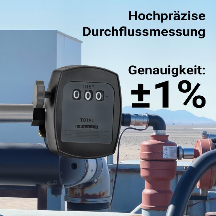 Actual product image Wiltec Diesel Fuel Oil Counter Flow Meter 3 bar 10-60l/min Connection 1
