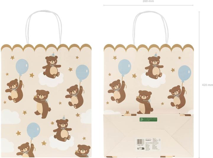 Actual product image Partydeco Gift bag teddy bears 26 x 32.5 x 13 cm, 1 piece (Gift bag, 1 x)