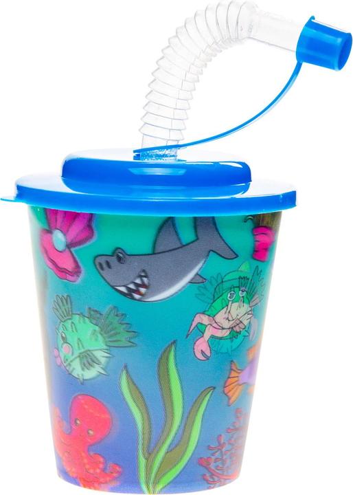Produktbild LG-Imports Becher mit Deckel und Strohhalm Unterwasserwelt, 12tlg.