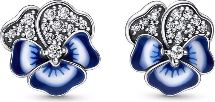 Produktbild Pandora Blaue Stiefmütterchen Ohrringe (Emaille, Silber 925)