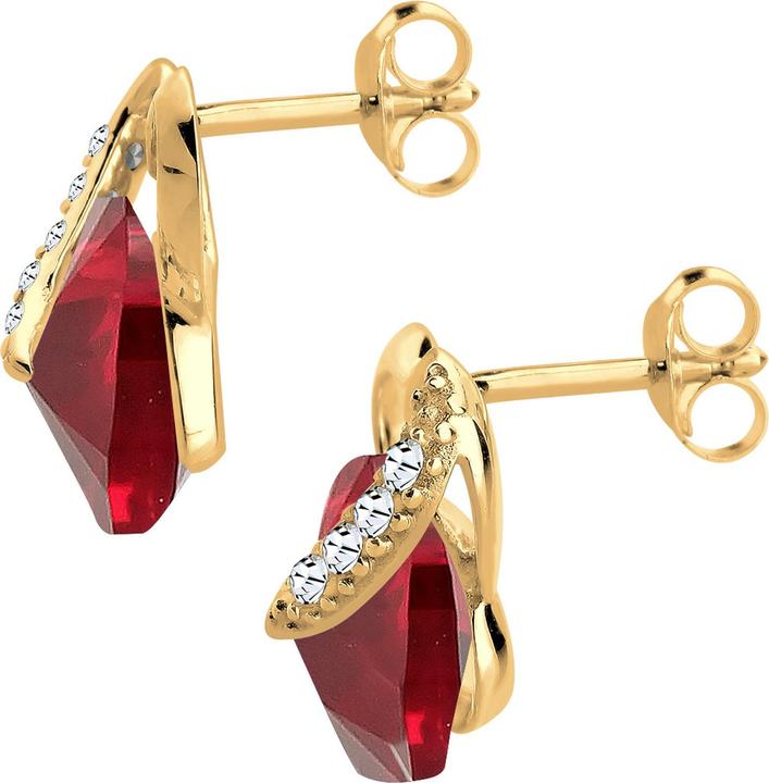 Image du produit Elli Boucles d'oreilles coeur amour cristaux 925 argent Honey (Argent sterling 925, Cristal de verre)