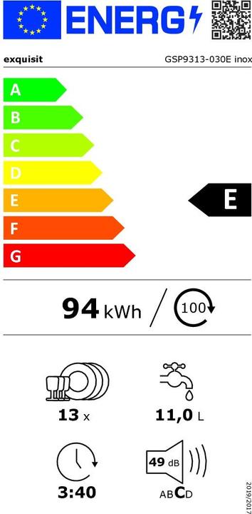 Energy Label Exquisit GSP9313-030E inox