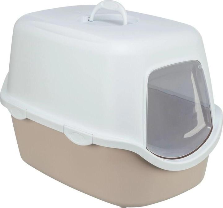 Trixie Katzentoilette Vico mit Haube, Beige/Weiss (Katzenklo geschlossen)