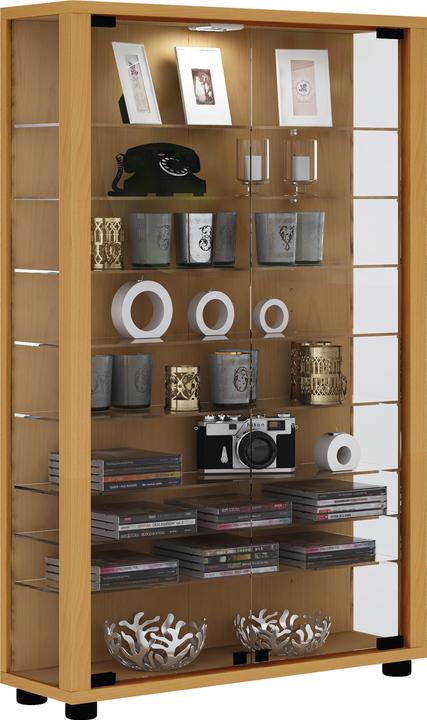 Produktbild VCM Sammel Stand Vitrine Holz Glas Lumo Mini (59 x 18 x 90 cm)