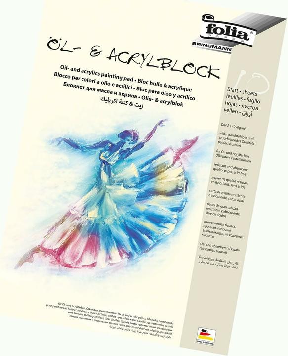 Immagine prodotto Folia 10 fogli da disegno per colori ad olio e acrilici DIN A3 (A3)