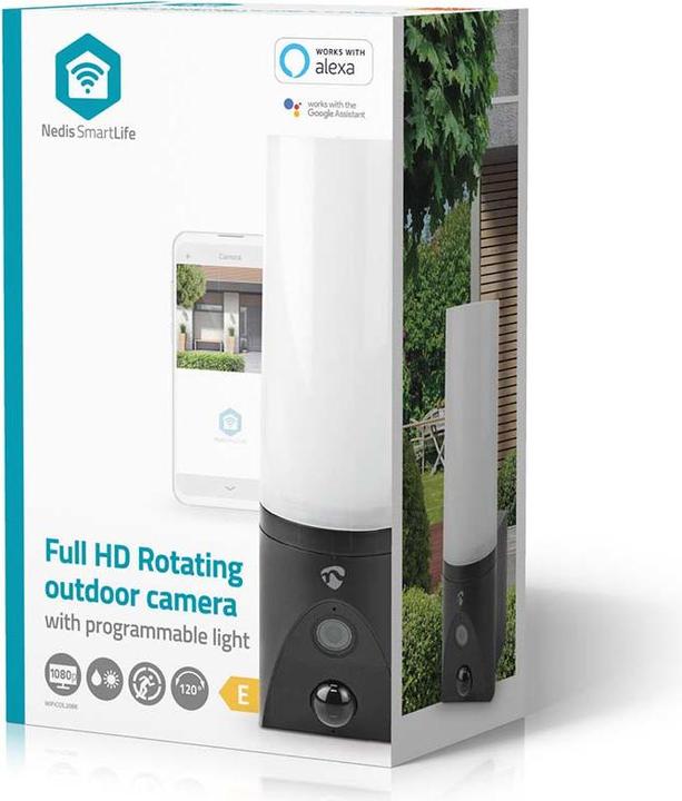 Image du produit Nedis SmartLife Caméra d'extérieur | Wi-Fi | Lumière ambiante | Full HD 1080p | IP65 | Stockage dans le (1920 x 1080 Pixels)