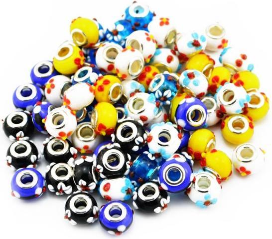 Image du produit Hermex Verre Bead argenté 925 - Noir argenté (Verre, Argent 925)