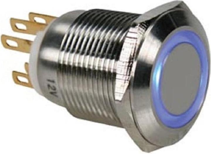 Immagine prodotto Velleman Pulsante in acciaio inox Spdt 1No 1Nc anello blu 19mm