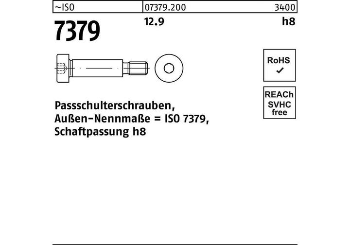 Immagine prodotto Vite a testa cilindrica ISO 7379 6 - M 5 x 20 12,9 Adatta all'albero h8 (50 Viti per pezzo)