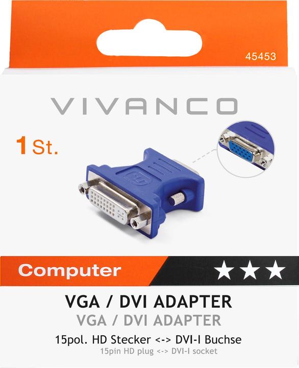 Actual product image Vivanco DVI/VGA adapter,DVI female-VGA male
