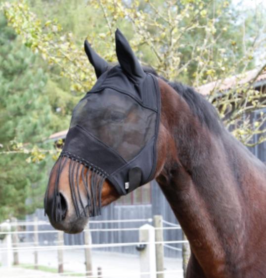 Masque Anti-Mouches Kerbl Pour Cheval - Protection Oreilles Et Naseaux, Toile PVC