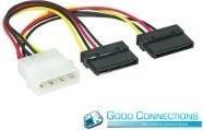 Produktbild Good Connections Y-Stromkabel 1x 4pin Stecker an 2x 15pin, Länge: ca. 15cm, ®
