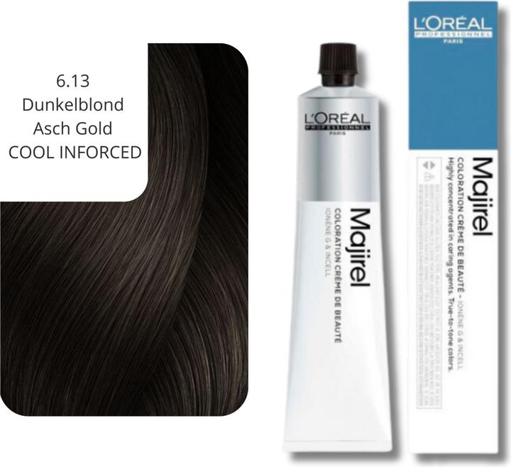 Produktbild L'Oréal Professionnel Majirel (6,13 Dunkelblond Asch Gold RC,6.13 Dunkelblond Asch Gold COOL INFORCED)
