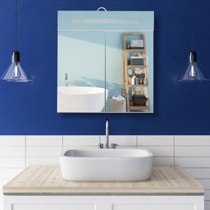 Immagine prodotto Relaxdays Armadio a specchio LED con 2 ante (60 x 12 x 67 cm)