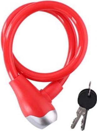 Produktbild Dunlop - Spiral-Fahrradschloss mit Schlüssel 65 cm (Rot)