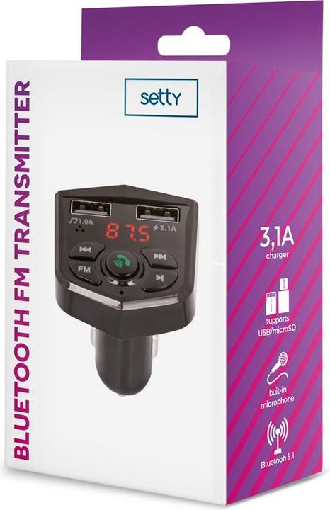 Actual product image Setty TFM-03 FM Bluetooth Transmitter Car Radio