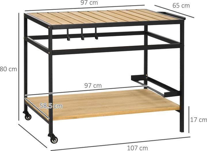 Produktbild Outsunny Servierwagen