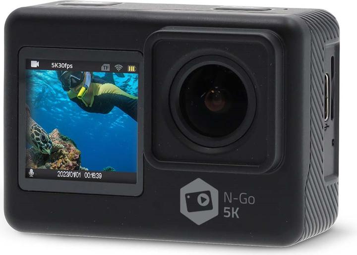 Produktbild Nedis Action Cam | Dualer Bildschirm | 5K@30fps | 16 MPixel | Wasserdicht bis: 30.00 m | 80 min | Wi (30p, WLAN)