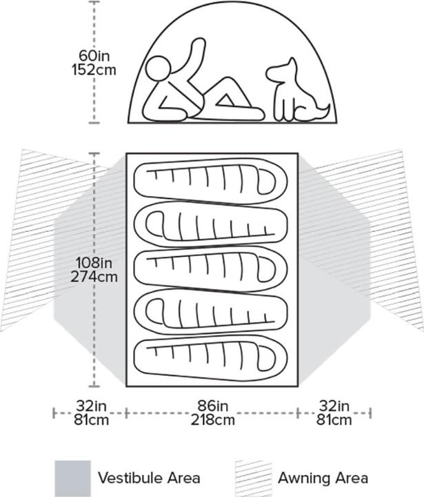 Immagine prodotto Big Agnes Sperone di rame HV UL5 (Tenda a cupola, 3.32 kg, 5 persone)