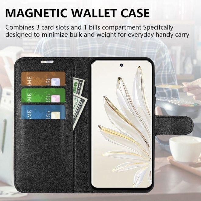 Actual product image MU Classic Litchi Leather Bookcover Series (Honor 70)