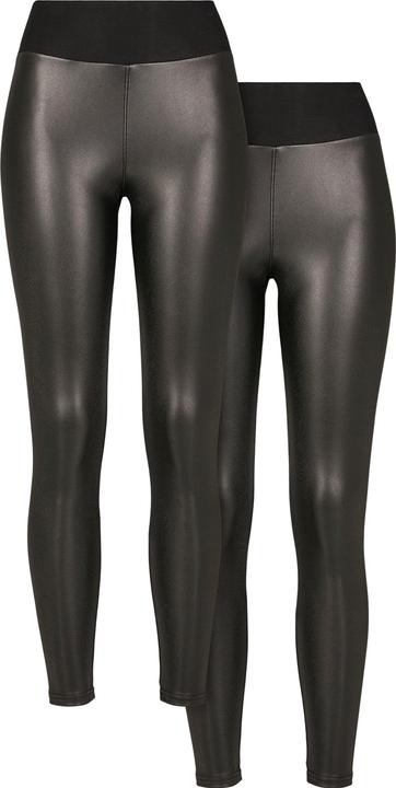 Urban Classics Ladies Faux Leather High Waist Leggings 2-Pack