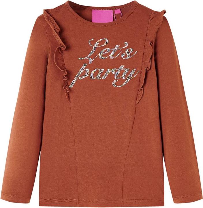 Image du produit VidaXL T-shirt manches longues enfant Cognac 116,Composition : 95% coton. 5 (116)
