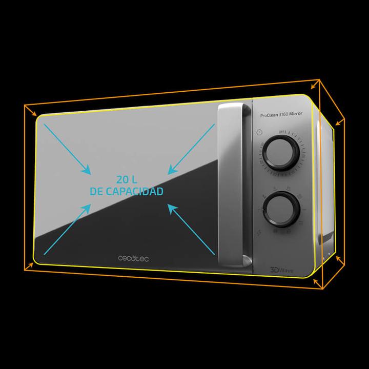 Image du produit Cecotec ProClean 3160 Mirror 20 l microwave with grill (20 l)