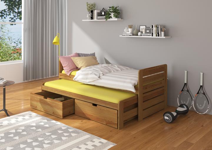 Actual product image ADRK Furniture Double bed with mattresses TOMI 200x90 (200cm x 90cm)