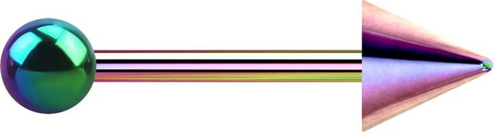 Actual product image Star Piercing Micro Barbell coloured with ball and cone (without brass, Surgical steel 316L)