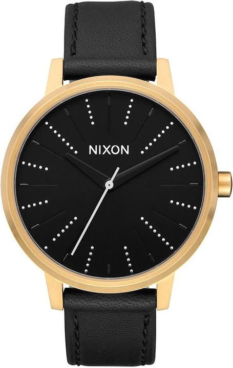 Nixon Kensington Leather Gold Black Silver (Analogue wristwatch, 37 mm)