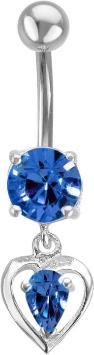 Image du produit Bijouteria Piercing nombril (Acier chirurgical 316L, Argent 925, Zircone)