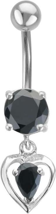 Image du produit Bijouteria Piercing nombril (Acier chirurgical 316L, Argent 925, Zircone)