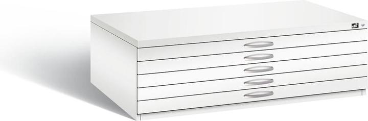 Produktbild C+P Zeichnungsschrank, DIN A0, 5 Schubladen, Höhe 760 mm, verkehrsweiss