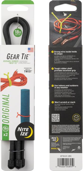 Actual product image Nite Ize Gear Tie 18"/black (Plastic cable ties, 457.20 mm, 1 pcs.)