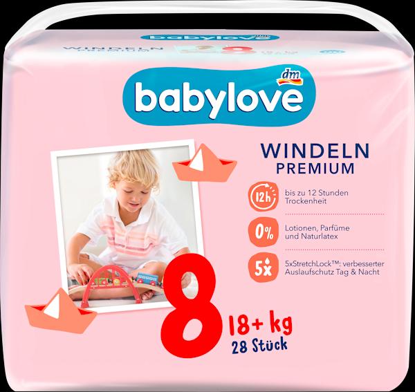 Produktbild dm babylove Windeln Premium (Gr. 8, Tragepack, 28 Stück)