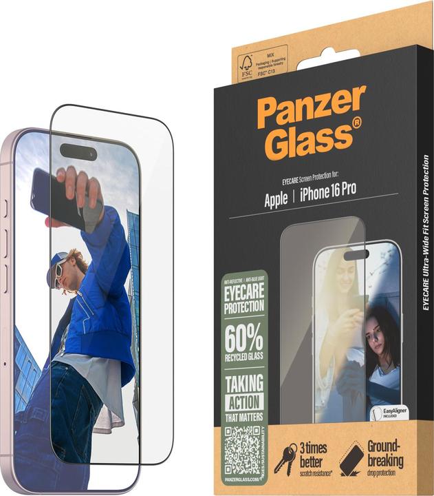 Immagine prodotto PanzerGlass Protezione dello schermo per la cura degli occhi (1 Pezzo/i, Apple iPhone 16 Pro)