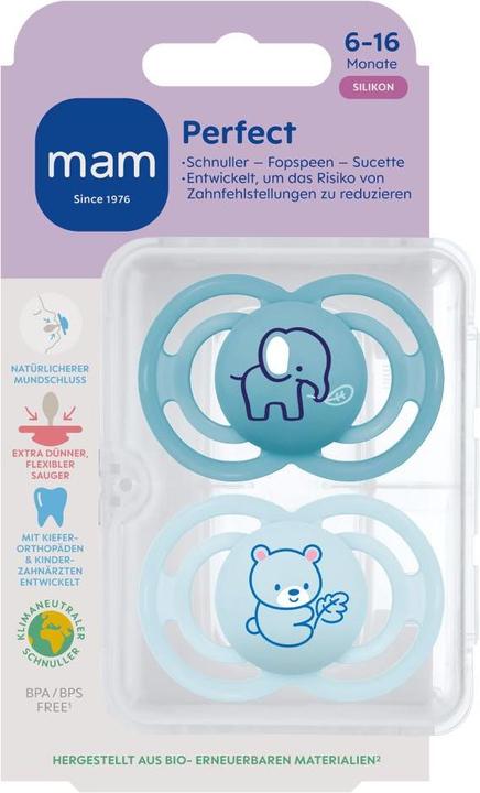 Actual product image MAM Perfect silicone, 6-16 months, 2 pieces, elephant/bear (2 x, 6 - 16 M.)