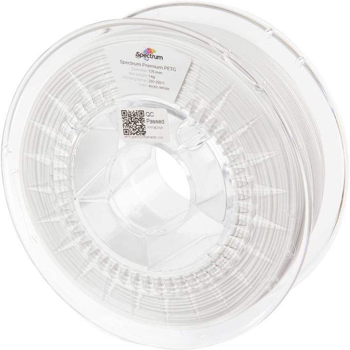 Filament / PETG / ARCTIC WHITE / 1,75 mm / 1 kg (PETG, 1.75 mm, 1000 g, Weiss)