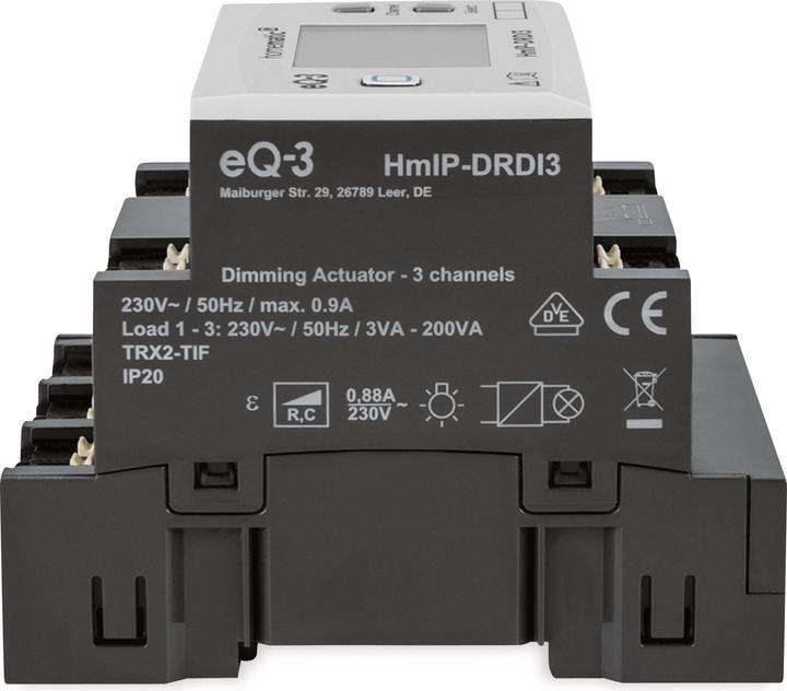 Actual product image Homematic IP Dimming actuator for DIN rail mounting 3-fold (Dimming actuator)