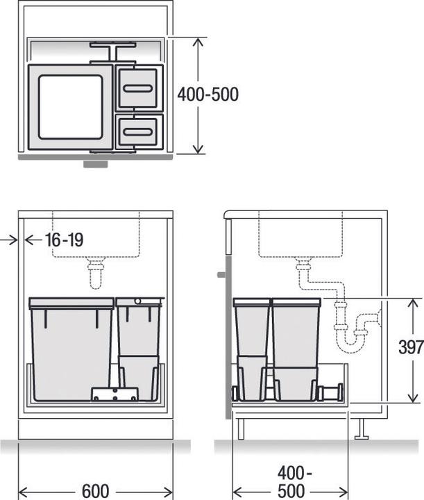 Produktbild Müllex Kehrichtbehälter X-LINE X60 (58.30 l)