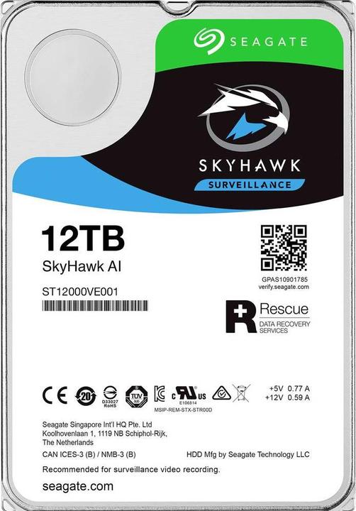 Actual product image Seagate SkyHawk AI (12 TB, 3.5", CMR)