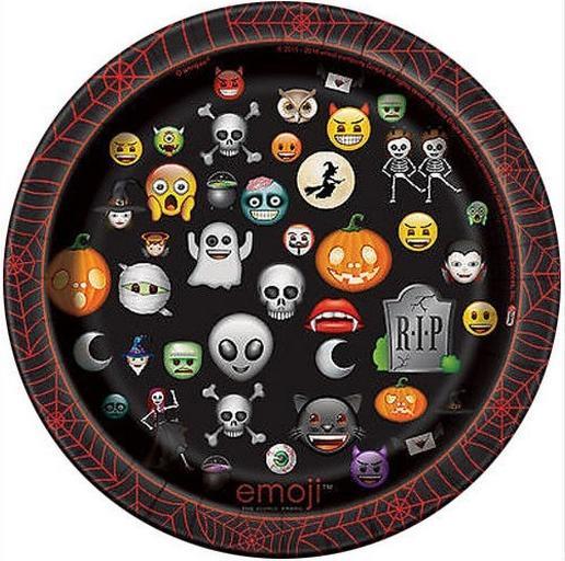 Actual product image Unique Party Emoji dessert plate Halloween 8-pack paper