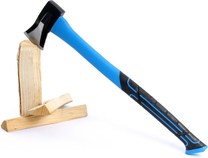 Actual product image XPOtool Splitting Axe 1000g Fibreglass Handle 600mm Carbon Steel Blade Wood Log Chopping Hatchet