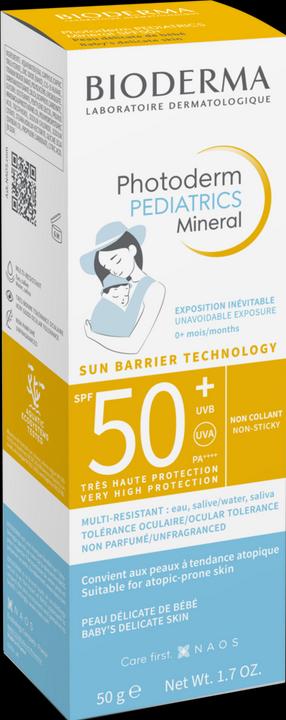 Actual product image Bioderma Photoderm Pediatrics Mineral SPF50+ (Suntan cream, SPF 50, 50 ml, 50 g)