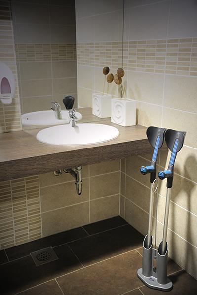 Image du produit Sahag Support béquilles/cannes alu gris pour 1 paire