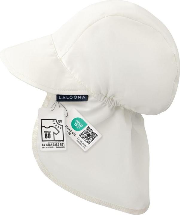 Actual product image La Loona LaLoona baby caps & baby hats Peaked cap with neck protection UPF 80 - Offwhite -