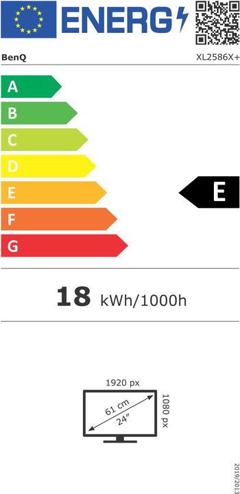 Energie-Label BenQ ZOWIE XL2586X+ 24.1IN 62.18CM (1920 x 1080 Pixel, 24.10")