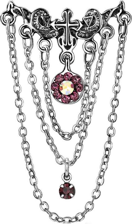 Star Piercing Banane silber mit Kugel Kronleuchter mit Ketten (Chirurgenstahl 316L, Messing)