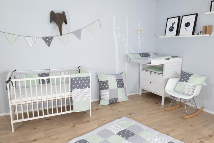 Produktbild Ullenboom Krabbeldecke Mint/Grau 140 x 140 cm
